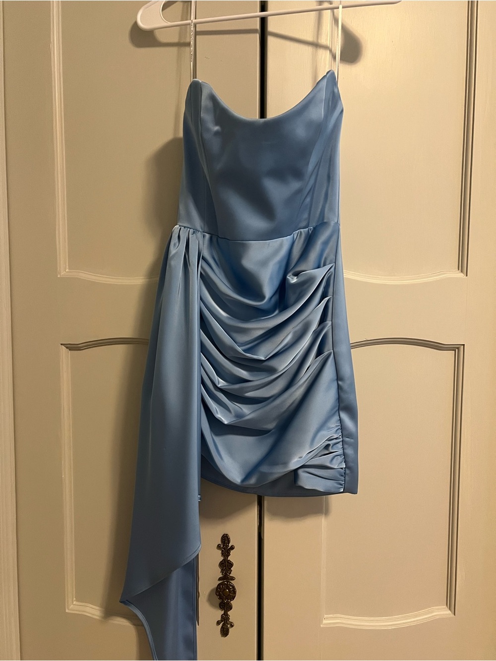 Katie May Sky Blue Satin Mini Dress